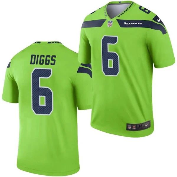Men Seattle Seahawks 6 Quandre Diggs Nike Neon Green Legend NFL Jersey